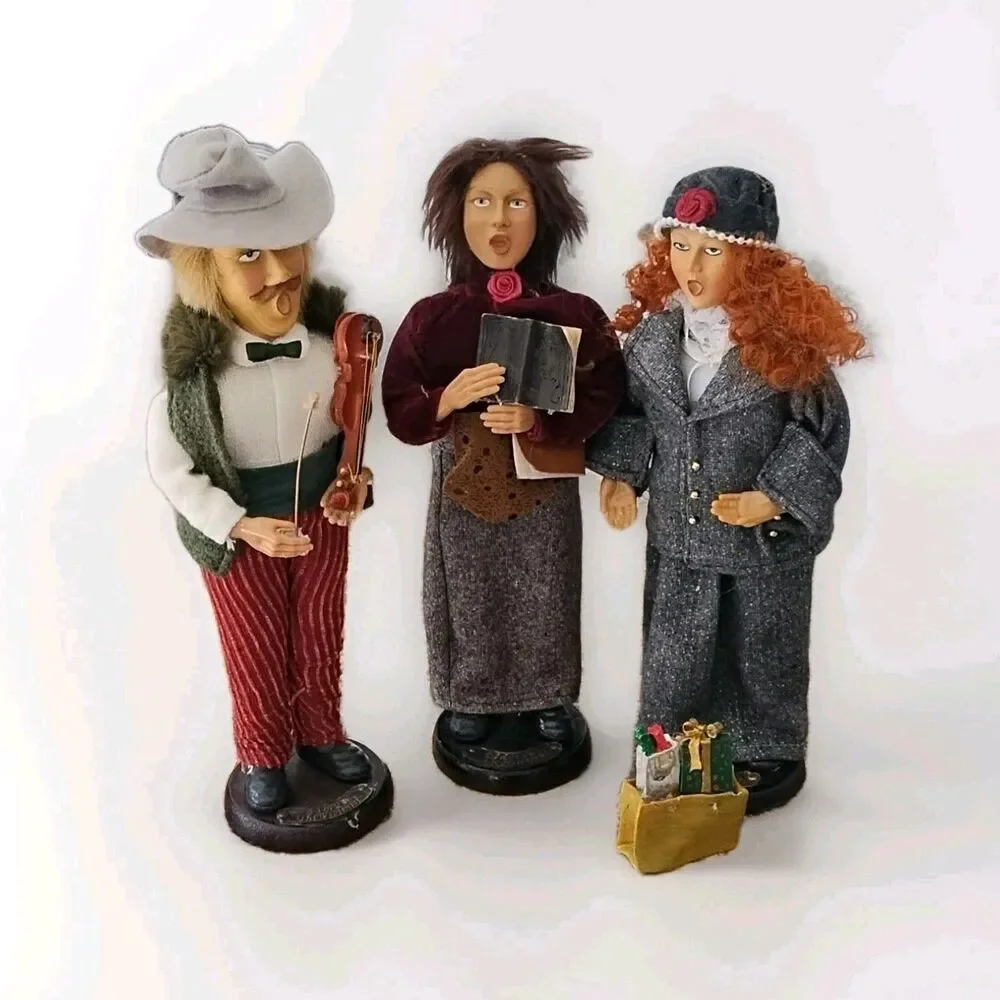 Sharon, Simon, Veronica Christmas Carolers Multicolor People Figurines Set of 3